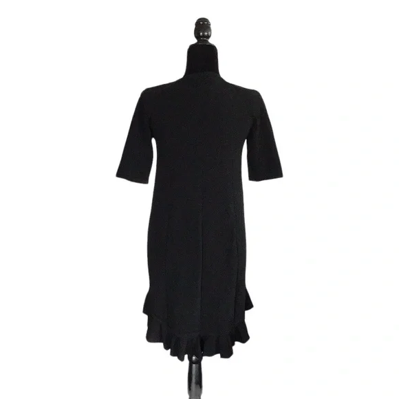 Karen Millen Black V-neck Short Sleeve Ruffled Hem Mini Dress, size M - Picture 4 of 12